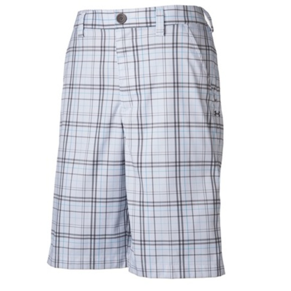 under armour plaid golf shorts